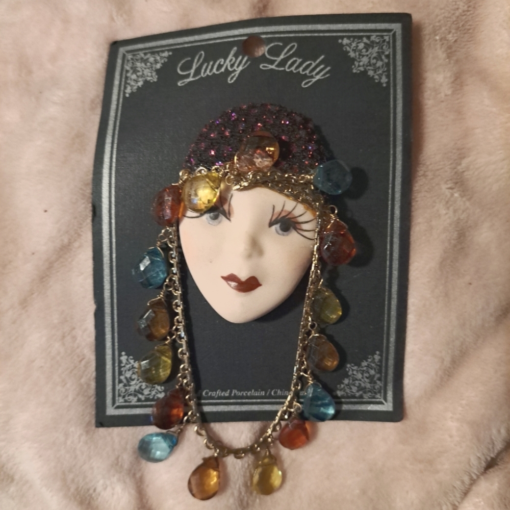 Lady luck brooch